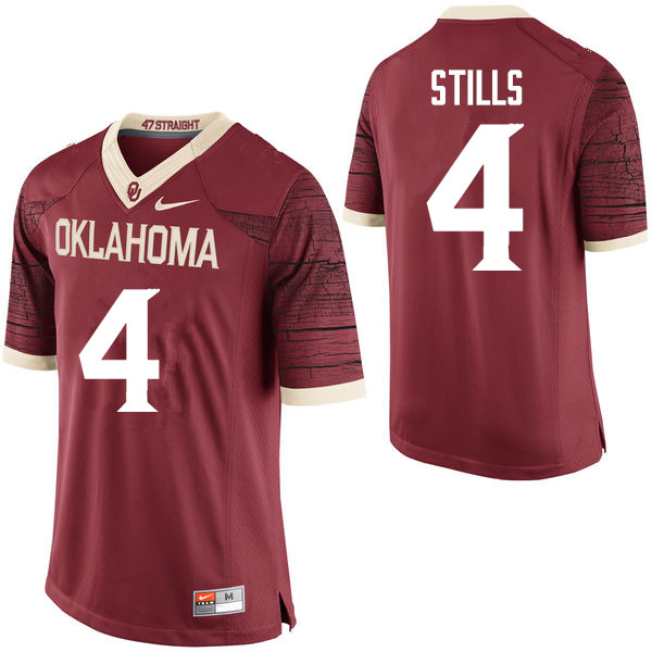 Men Oklahoma Sooners #4 Kenny Stills College Football Jerseys Limited-Crimson